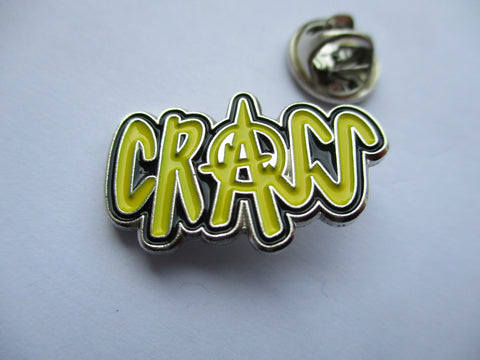 CRASS anarcho punk metal badge