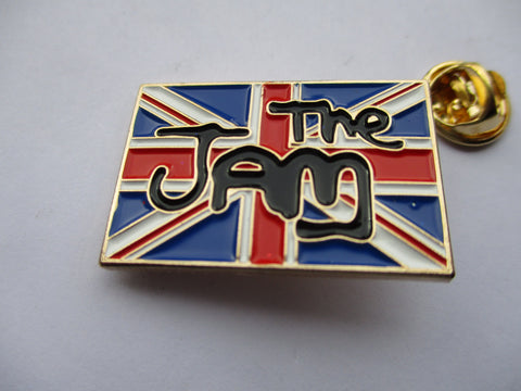 THE JAM union jack MOD METAL BADGE gold