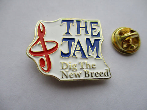 THE JAM dig the new breed MOD METAL BADGE (white/gold)