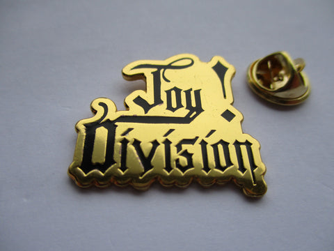 JOY DIVISION  (black/gold logo) POST PUNK METAL BADGE