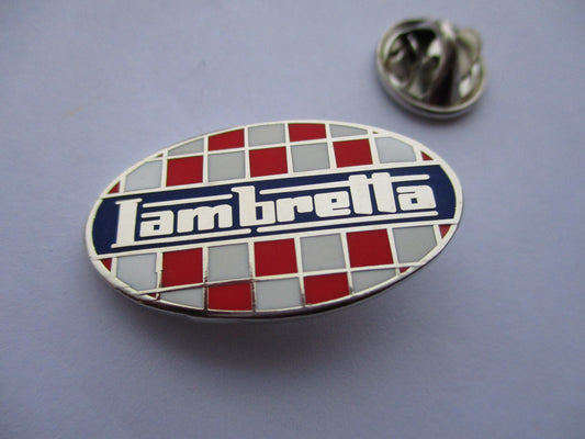 LAMBRETTA red check SKA MOD METAL BADGE