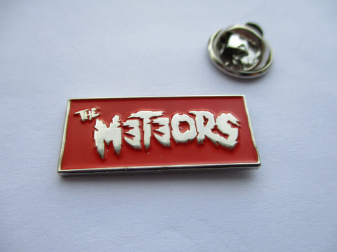 THE METEORS (red/silver) psychobilly PUNK METAL BADGE very few!