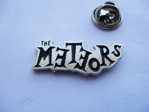 THE METEORS shaped psychobilly PUNK METAL BADGE very few!
