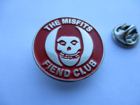 THE MISFITS fiend club blood red/silver HORROR PUNK METAL BADGE
