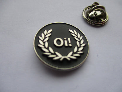 OI! LAUREL WREATH small SKINHEAD METAL BADGE various colours