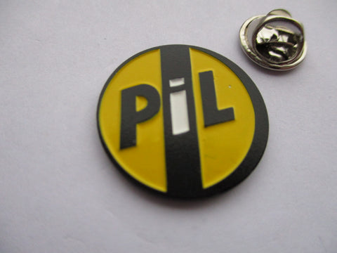 PUBLIC IMAGE LTD PIL (black/yellow/white)  punk metal badge
