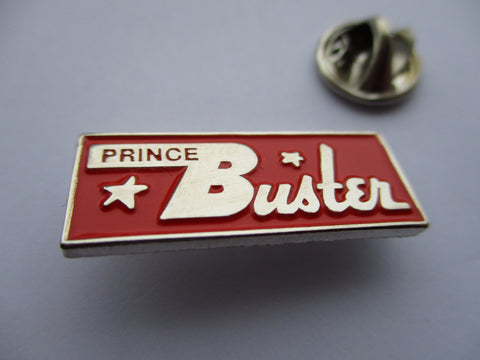PRINCE BUSTER (red/silver) SKA METAL BADGE