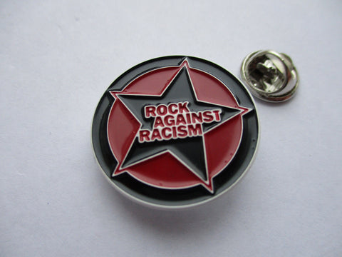 ROCK AGAINST RACISM white/red/black PUNK METAL BADGE