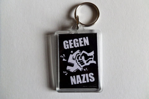GEGEN NAZIS anarcho punk KEYRING anti nazi anti fascist - Savage Amusement