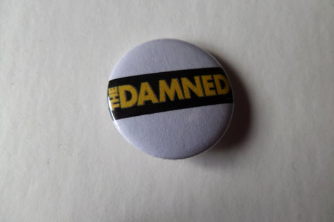 THE DAMNED yellow logo punk badge - Savage Amusement