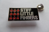 STIFF LITTLE FINGERS inflammable material PUNK METAL BADGE - Savage Amusement