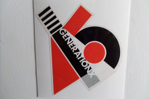 GENERATION X large SHAPED PUNK VINYL STICKER