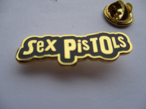 SEX PISTOLS logo (gold) PUNK METAL BADGE