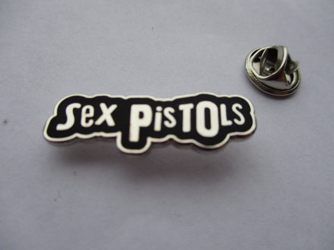 SEX PISTOLS black/silver logo PUNK METAL BADGE ultra limited - few only!