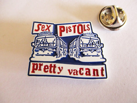 SEX PISTOLS pretty vacant PUNK METAL BADGE (red/blue/white)