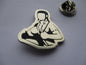 SKINHEAD GIRL w braces SKA OI! METAL BADGE