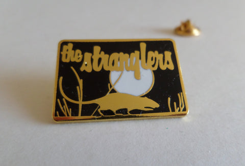 THE STRANGLERS rat/moon GOLD punk METAL BADGE