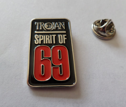 TROJAN SPIRIT OF 69 reggae ska metal badge (black)