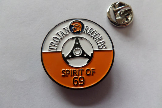 TROJAN record label SKINHEAD SKA METAL BADGE