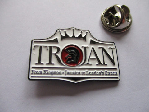TROJAN crown logo shaped SKA METAL BADGE