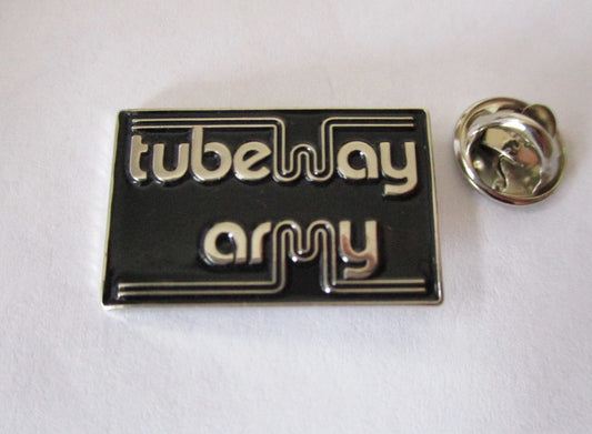 TUBEWAY ARMY post punk METAL BADGE (black/silver) enamel pin