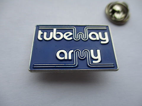TUBEWAY ARMY post punk METAL BADGE (blue/silver)