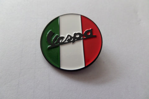 VESPA FLAG (round) MOD METAL BADGE - Savage Amusement