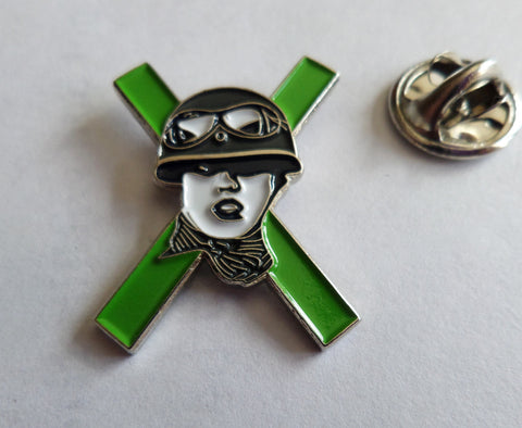 XRAYSPEX POLY STYRENE (green) PUNK METAL BADGE